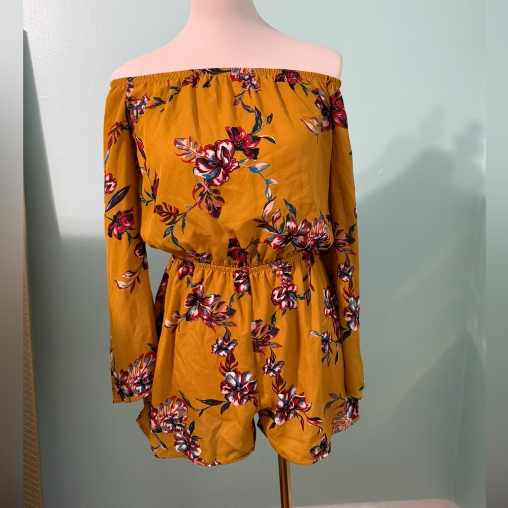 Mustard Floral Romper